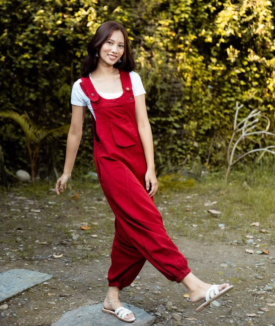 Boho Cotton Overalls – Women’s Relaxed Jumpsuit with Pockets & Elastic Cuffs