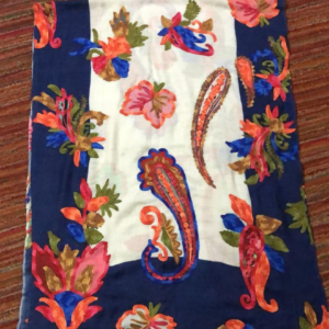 Bohemian Embroidered Scarf – Lightweight Abstract Bloom Wrap for Women