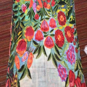 Bohemian Embroidered Scarf – Lightweight Floral Wrap for Women