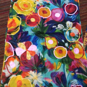 Bohemian Embroidered Scarf – Lightweight Abstract Bouquet Wrap for Women