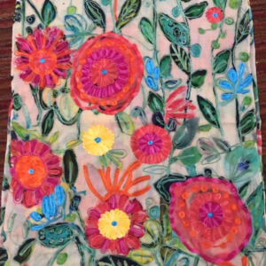 Bohemian Embroidered Scarf – Lightweight Floral Wrap for Women