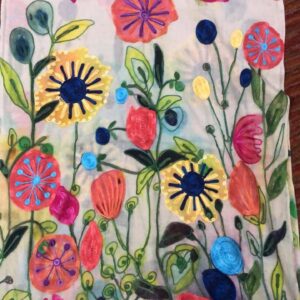 Bohemian Embroidered Scarf – Lightweight Wildflower Wrap for Women