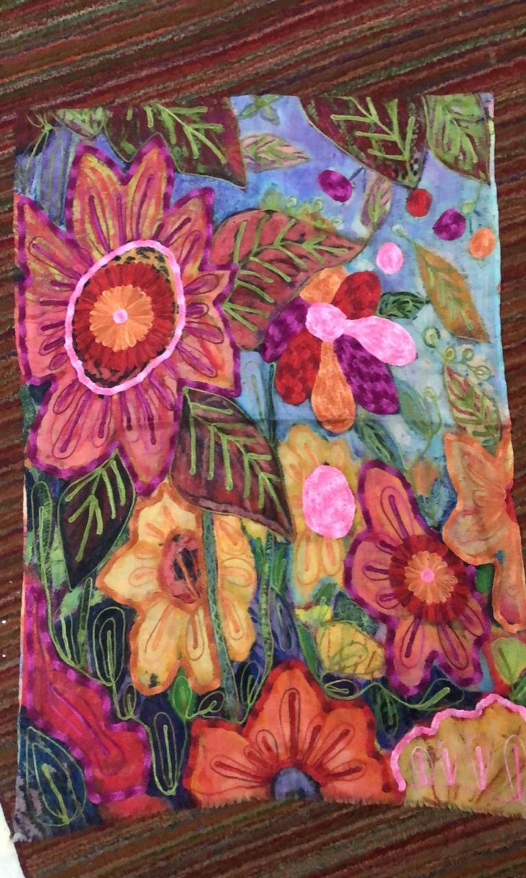 Bohemian Embroidered Scarf – Lightweight Seasonal Bloom Wrap for Women