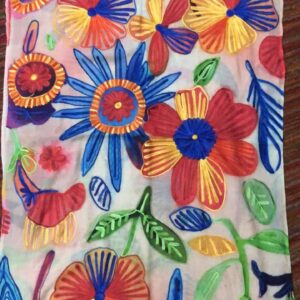 Bohemian Embroidered Scarf – Lightweight Bloom Wrap for Women