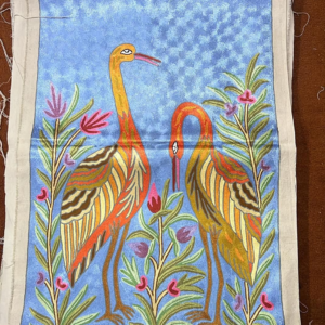 100% Wool Embroidered Wall hanging – Bird Tapestry