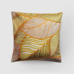Embroidered Pillow Cover – Abstract Botanical Home Décor