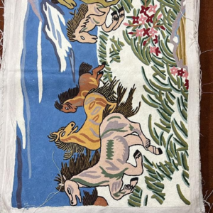100% Wool Embroidered Wall hanging – Embroidered Horse Tapestry