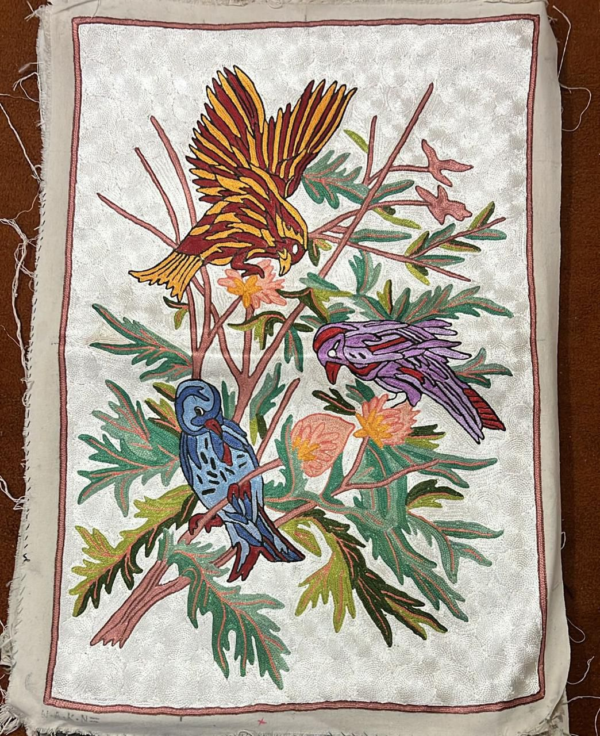 100% Wool Embroidered Wall hanging – Songbird Tapestry