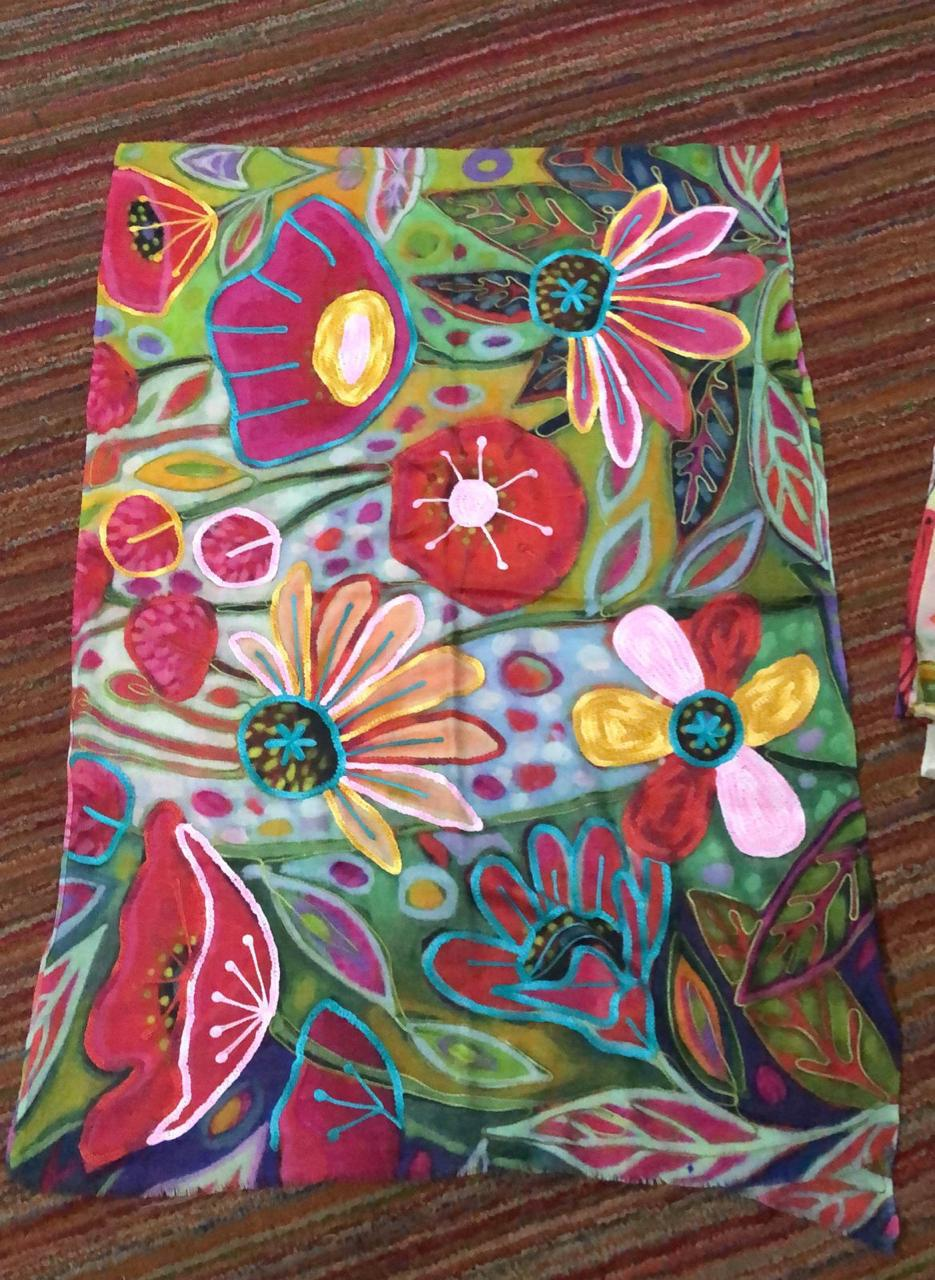 Bohemian Embroidered Scarf – Lightweight Mix Bloom Wrap for Women