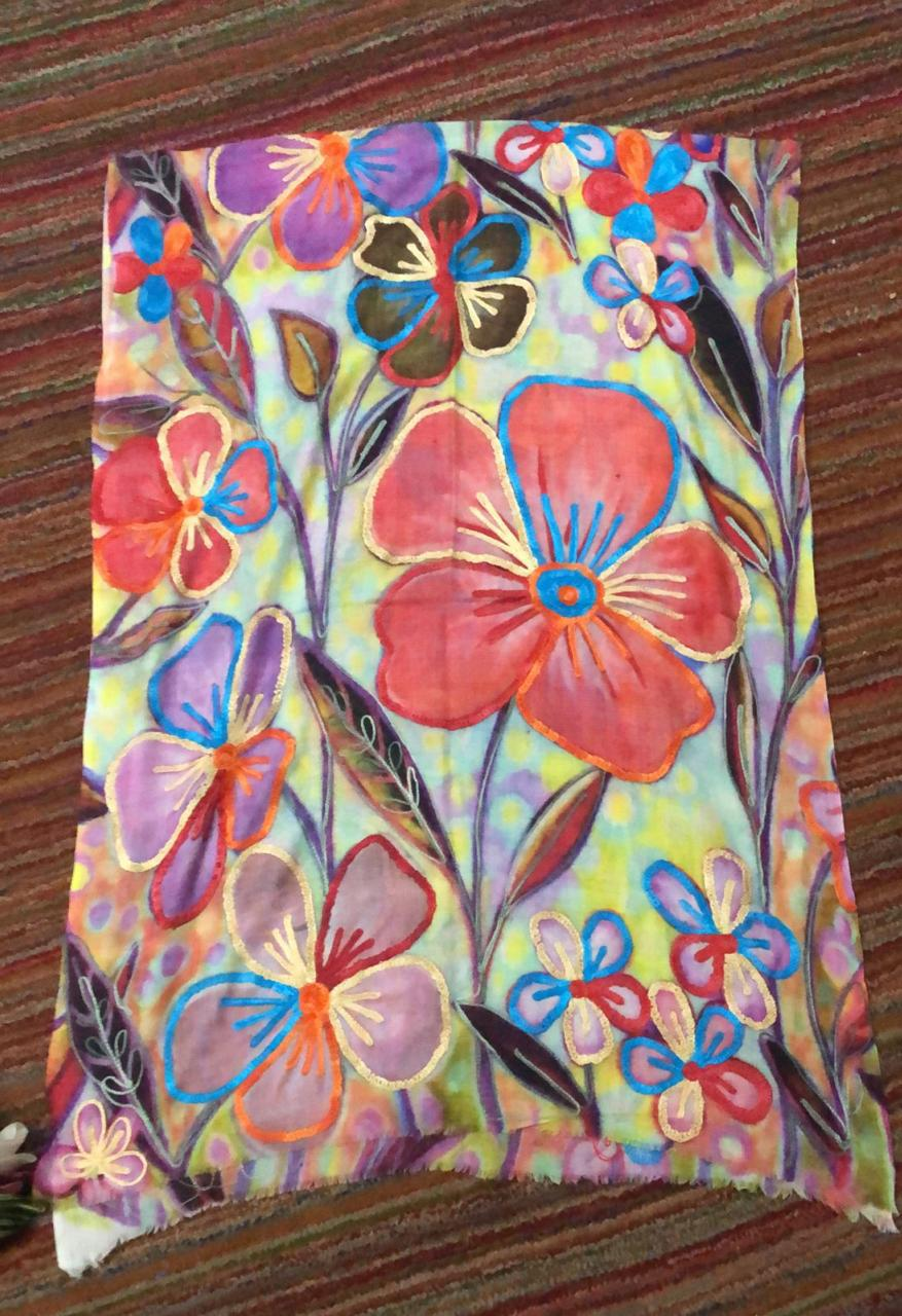 Bohemian Embroidered Scarf – Lightweight Floral Wrap for Women