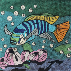 Embroidered Pillow Cover – Abstract Aquatic Home Décor