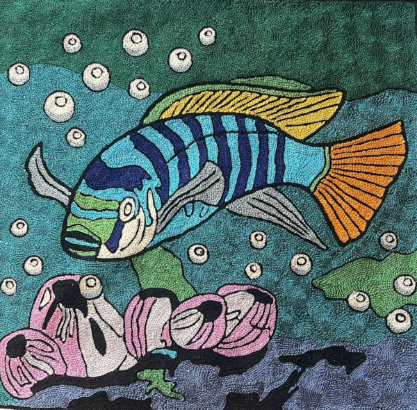 Embroidered Pillow Cover – Abstract Aquatic Home Décor