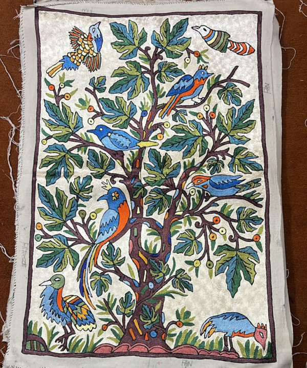 100% Wool Embroidered Wall hanging – Tree Life Scenic Tapestry