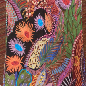 Bohemian Embroidered Scarf – Lightweight Foliage and Bloom Wrap for Women