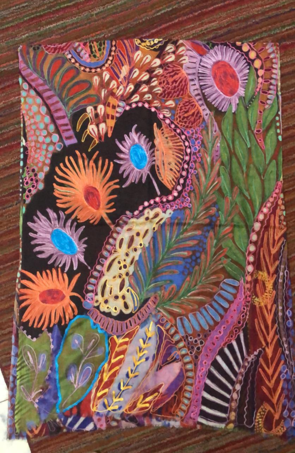 Bohemian Embroidered Scarf – Lightweight Foliage and Bloom Wrap for Women